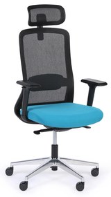 Kancelárska stolička JILL 1+1 ZADARMO, sivá/modrá