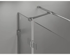 Mexen Lunar T, výklopný sprchový kút pravý 130 x 110 cm, 8mm číre sklo, chrómový profil, 834T-130-110-01-00-P