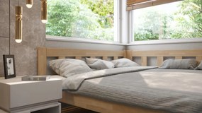 Rohová posteľ so zástenou vpravo Tema P 180x200 cm, prírodný buk