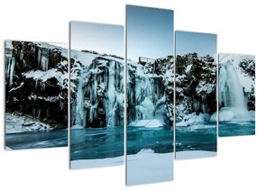 Obraz zamrznutých vodopádov (150x105 cm)