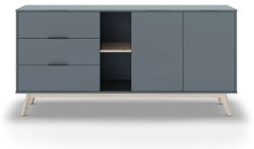 Komoda sivozelená 165x80x40 cm Pisco – Marckeric