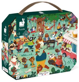 Puzzle pre deti Rodina medveďov Janod v kufríku 54 ks