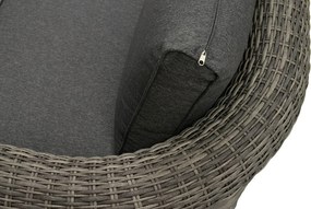 DEOKORK Ratanová lavica pre 3 osoby BORNEO LUXURY (sivá)