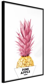 Artgeist Plagát - Golden Pineapple [Poster] Veľkosť: 40x60, Verzia: Čierny rám s passe-partout