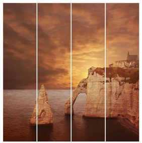 MANUFACTURER -  Súprava posuvnej záclony - Etretat západ slnka na útesoch - 4 panely