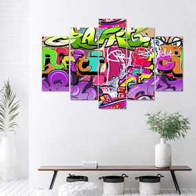 Gario Obraz na plátne Graffiti - 5 dielny Rozmery: 100 x 70 cm