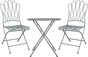 Modrá záhradné bistro súprava stôl a 2 stoličky - Ø 70*75 / 2x 42*55*93cm