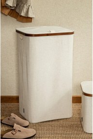 Krémový látkový kôš na bielizeň Bamboo/Linen – Bigso