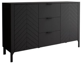 KOMODA SALOME SO ŠUPLÍKMI ČIERNA 153 cm