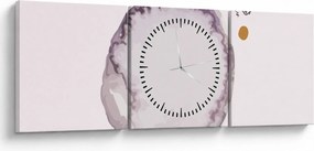 Obraz - Fialový minimalizmus N⁰4 (s hodinami) (90x30 cm)