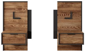 Set 2 ks nočných stolíkov Milty (dub baltic + čierna). Akcia -21%. Vlastná spoľahlivá doprava až k Vám domov. 1127912