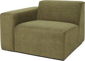 Zelený menčestrový modul pohovky (ľavý roh) Sting - Scandic