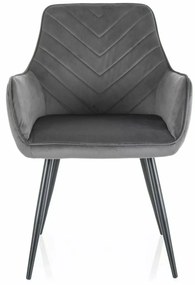 Čalouněné jídelní křeslo Fig Velvet šedé