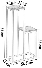 Stojan na květiny Hazel světle hnědý/černý