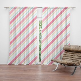 Sablio Záves Štvorfarebné pruhy: 2 ks 140x250 cm