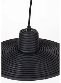Čierne stmievateľné závesné svietidlo s ratanovým tienidlom ø 35 cm Balance – Zuiver