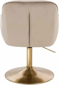 LuxuryForm DESIGN Stolička AVOLA VELUR na zlatom tanieri - latte