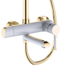 Rea Melia, sprchová súprava s vaňovou výlevkou, biela-zlatá, REA-P2406