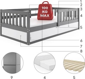 Posteľ SMART 160x80 - Grafitová s úložným priestorom