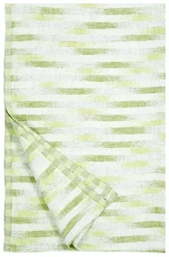 Ľanový uterák Hohto, bielo-zelený, Rozmery  95x150 cm
