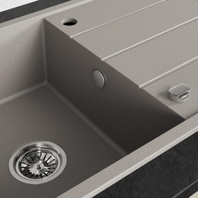Laveo Wolin, 1-komorový granitový drez 780x480x185 mm, béžová, LAV-SPW_411T