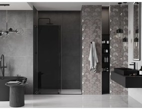 Mexen Velar, posuvné sprchové dvere do otvoru 150 cm, 8mm šedé sklo, čierna matná, 871-150-000-41-70