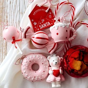 Vianočná ozdoba EVI PINK lízatko 710179