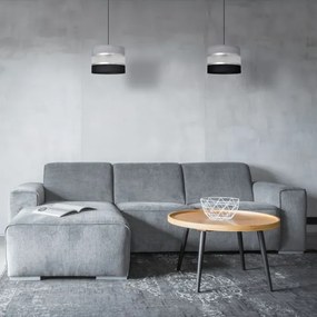 Luster na lanku HELEN 1xE27/15W/230V pr. 20 cm čierna/šedá/strieborná