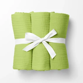 Biante Mušelínová plienka/dečka Nature MSN-058 Svetlo pistáciová - ZVÝHODNENÁ SADA 3 KS 70x70 cm - Sada 3 ks
