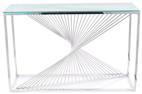 KONZOLA ZOLIA NEREZOVÁ OCEĽ CHRÓM + SKLO 120 cm