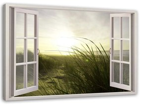 Obraz na plátně Výhled z okna Plážová tráva - 120x80 cm