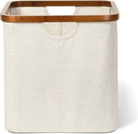 Krémový látkový úložný box 30x30x30 cm Bamboo/Linen Cube – Bigso