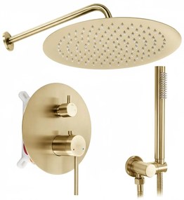 Rea Foss, podomietková sprchová súprava + inštalačný systém BOX, zlatá matná, REA-P5647