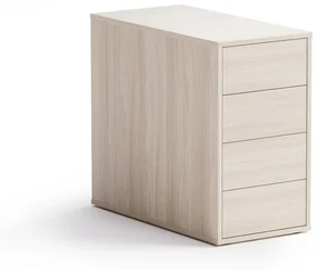 PLAN Kancelársky prístavný kontajner BLOCK Wood, 4 zásuvky, dub prírodný