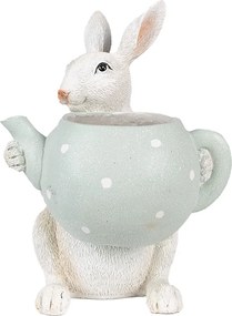 Dekorácia králik s kvetináčikom v tvare kanvičky - 17*17*23 cm