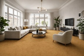 Metrážny koberec Bingo 2F57 žltý, na mieru, šíře 4m, žltá, filc, chodba / predsieň, Vorwerk