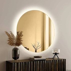 Zrkadlo Round Gold LED Rozmer: Ø 130 cm