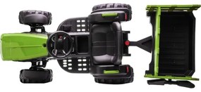 Elektrický traktor s vozíkom 2x30W/7000 mAh čierna/zelená + DO