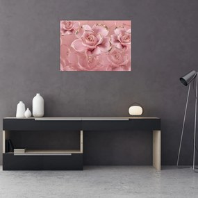 Sklenený obraz - Kvetinový dekor (70x50 cm)