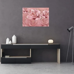 Sklenený obraz - Kvetinový dekor (70x50 cm)