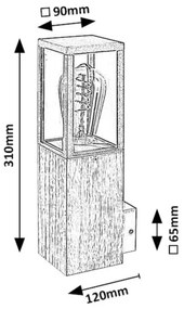 Rabalux 7195 - Vonkajšie nástenné svietidlo WALES 1xE27/60W/230V IP44