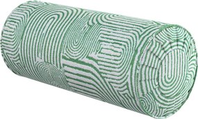 Valcový vankúš so záhybmi farba produktu zelená látka zapletaná, vzorované