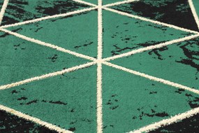 Behúň EMERALD 1020 Glamour exclusive, mramor, trojuholníkový, zelený + zlatá