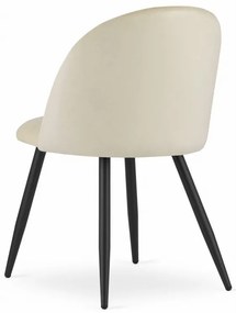 Stolička BELLO - béžový zamat / čierne nohy