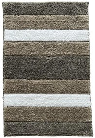 Kúpeľňový koberček 50x80cm, šedé a béžové pruhy
