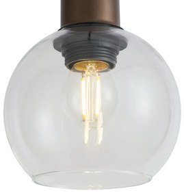 Moderné závesné svietidlo bronzové s čírym sklom pre 1-fázový koľajnicový systém - Iconic Lava