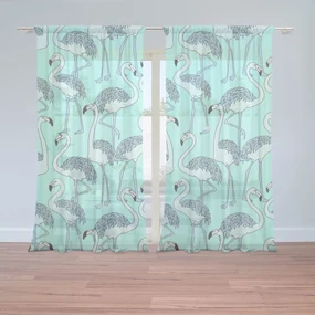 Sablio Záclony Plameniaky: 2ks 150x250cm