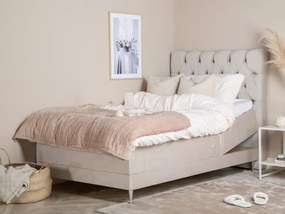 Vansbro 120 polohovateľná boxspring posteľ béžový zamat čelo Sarna