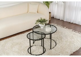 Súprava konferenčných stolíkov Aurum Black and Grey 60 cm, 2 ks