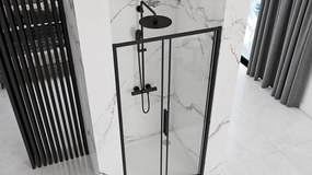 Rea Rapid Slide, posuvné sprchové dvere 120cm, 6mm číre sklo, čierny profil, REA-K6402